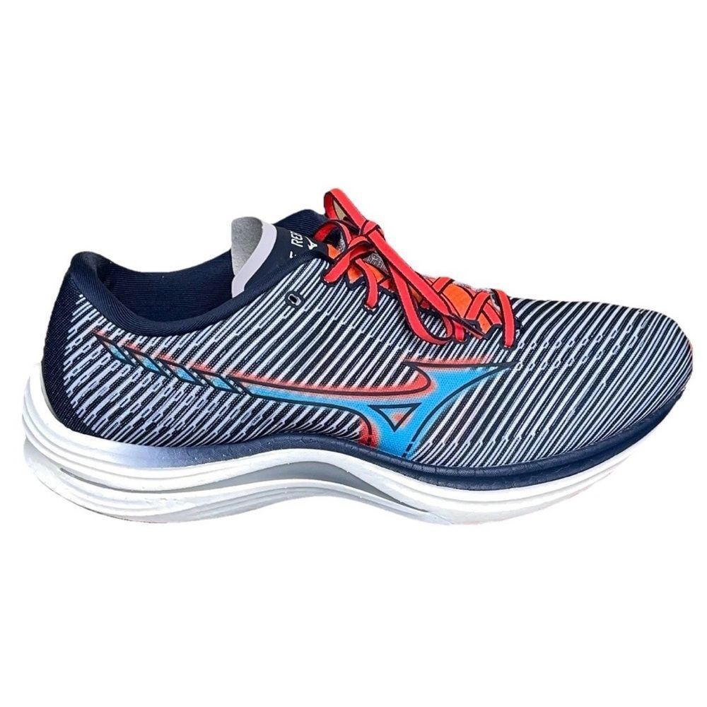 Mizuno Wave Rebellion Men's Black/Blue Running Shoes Sz 12